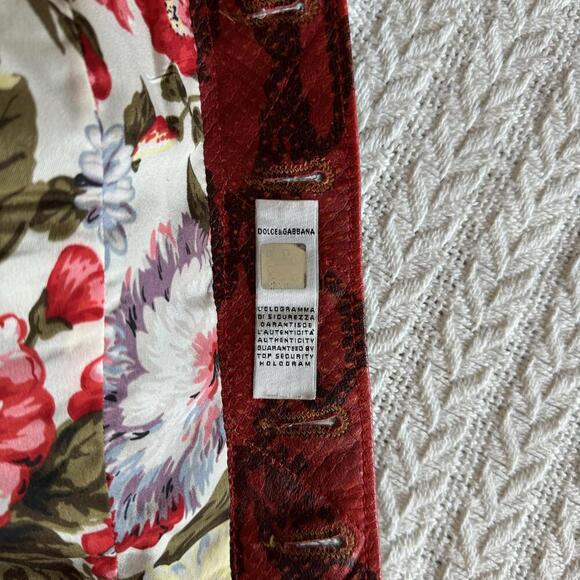 Authentic D&G Dolce and Gabbana Denim Jacket with Floral Lining Size 42 - Picture 6 of 12